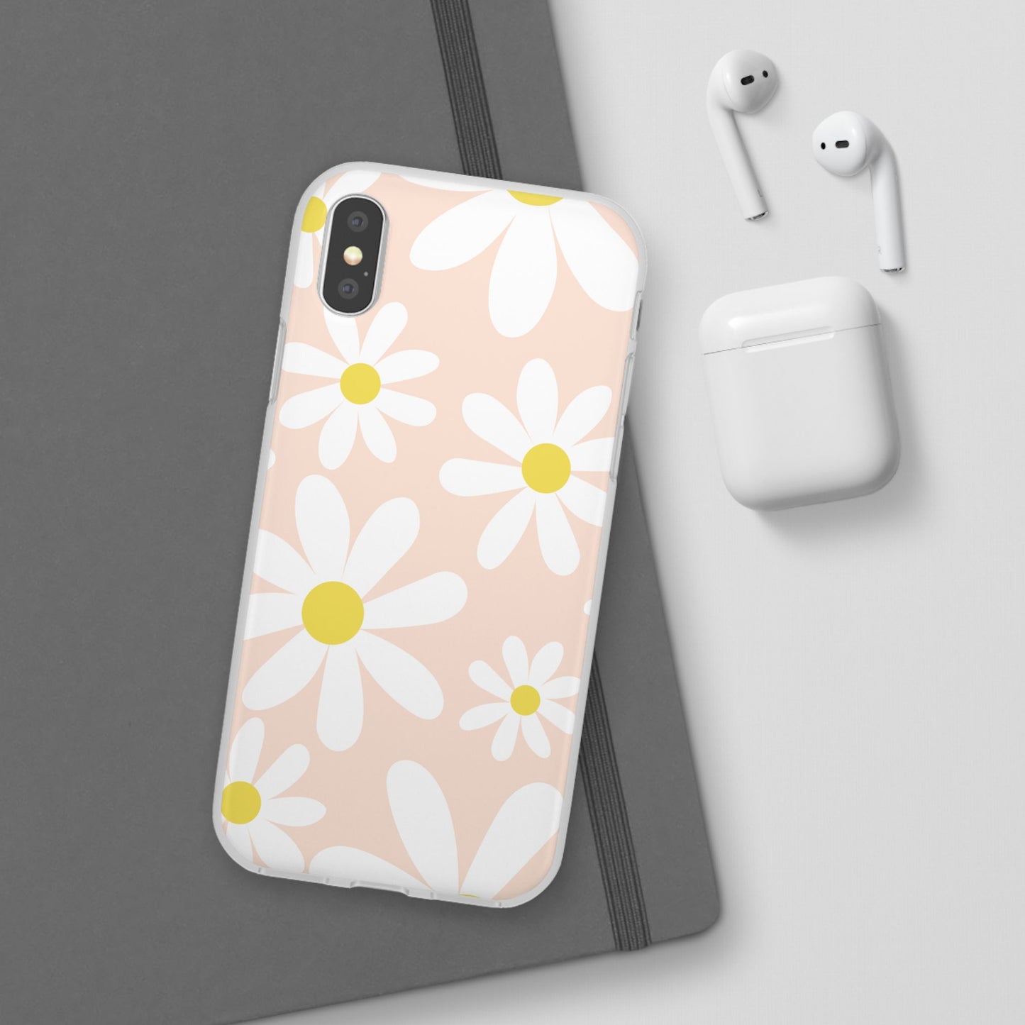 Phone Cases - Blush Daisy Pattern Flexi Cases