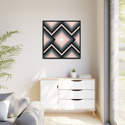 Modern Framed Geometric Canvas Art | Bold Color Meets Clean Framing