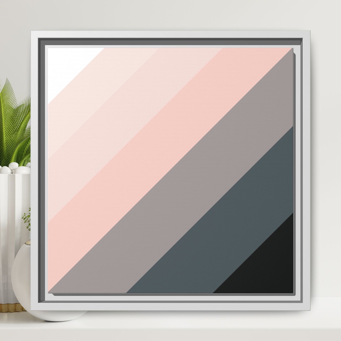 Modern Framed Geometric Canvas Art | Bold Color Meets Clean Framing