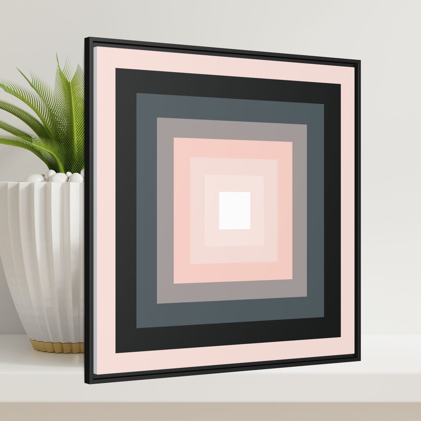Modern Framed Geometric Canvas Art | Bold Color Meets Clean Framing