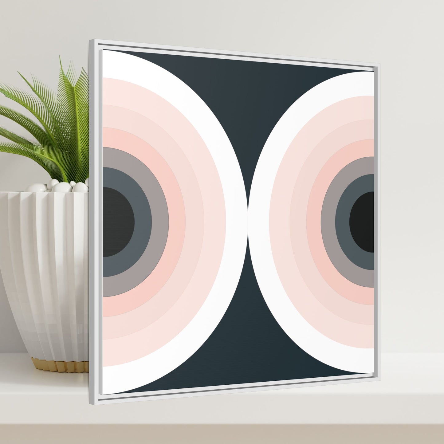 Modern Framed Geometric Canvas Art | Bold Color Meets Clean Framing