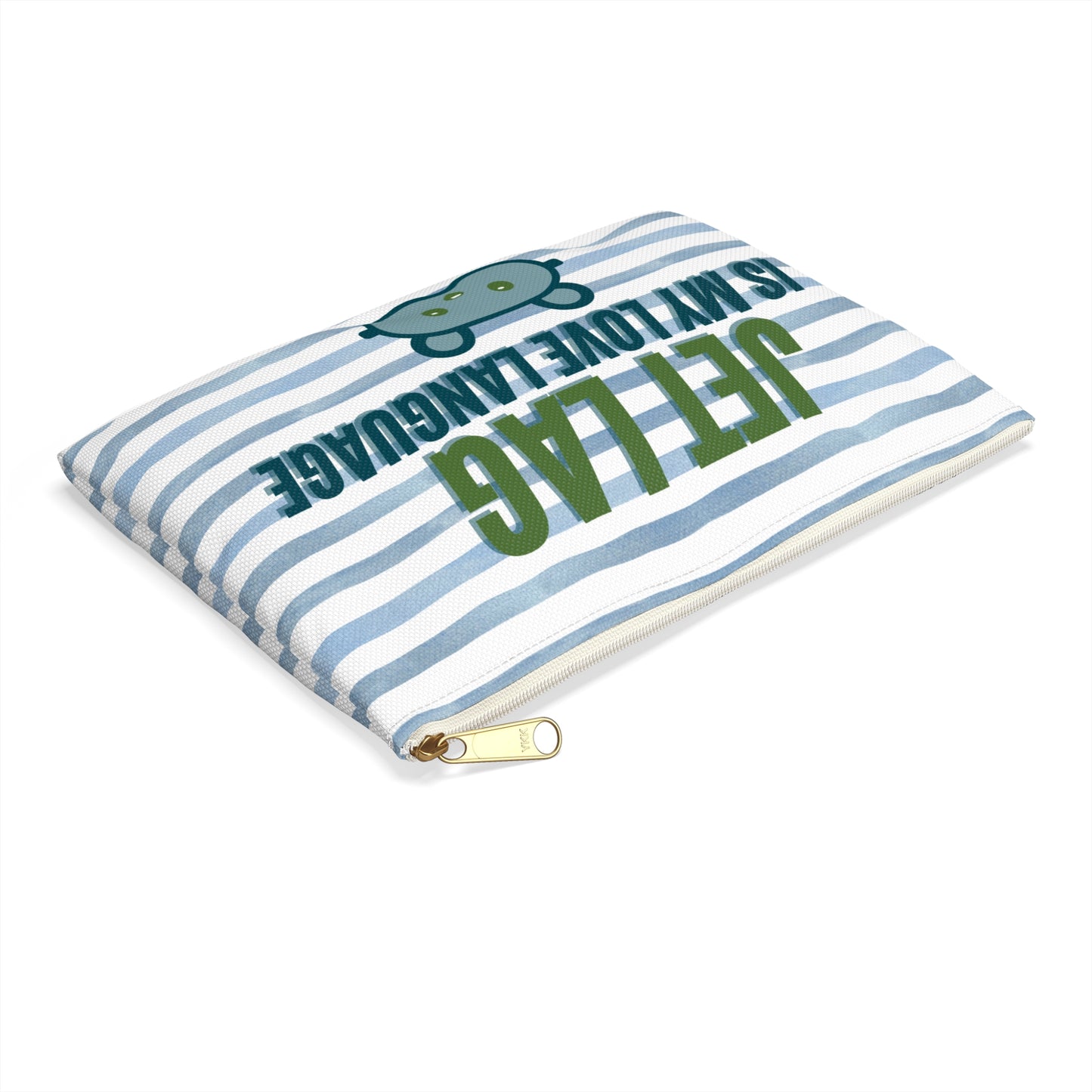 Jet Lag is my Love Language [Blue] - Flat Accessory Pouch | Style, Color, and Everyday Function