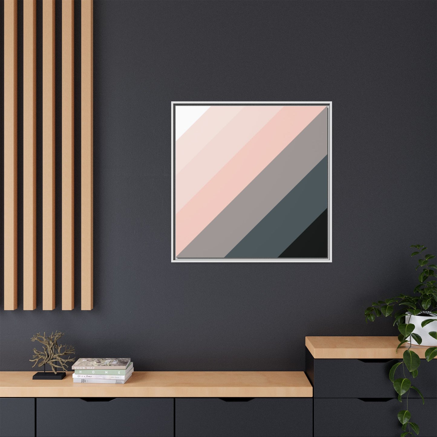 Modern Framed Geometric Canvas Art | Bold Color Meets Clean Framing