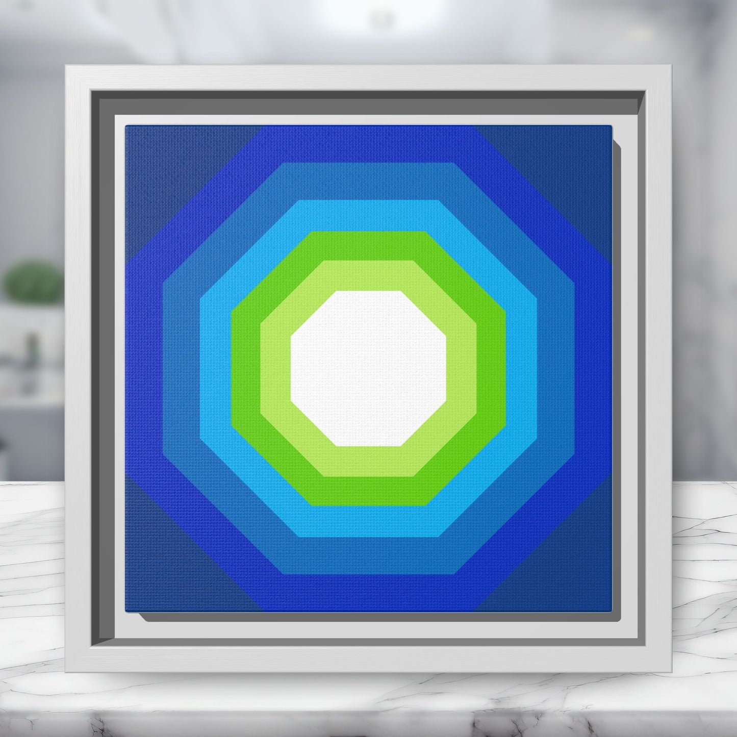 Modern Framed Geometric Canvas Art | Bold Color Meets Clean Framing