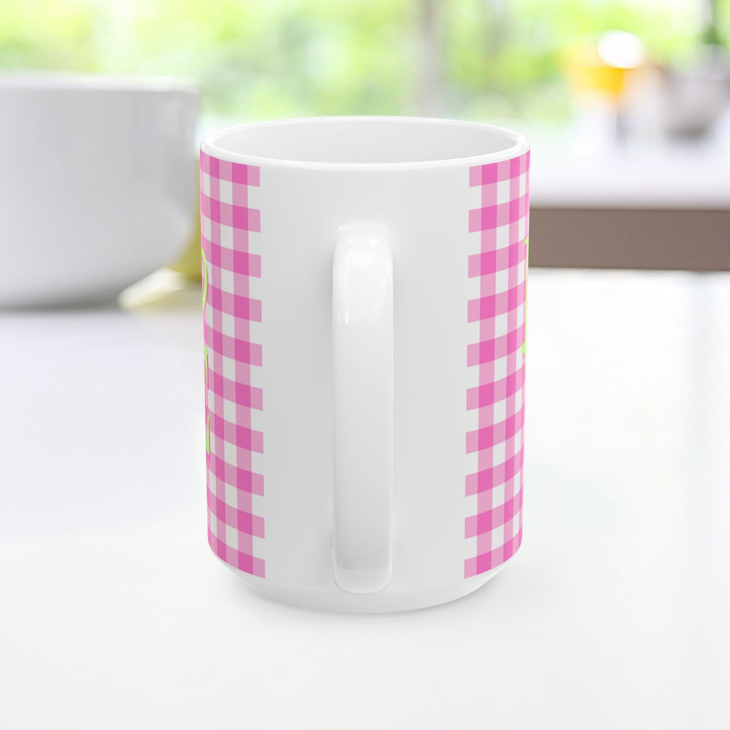 Gingham LOVE Mug – Bold Color, Daily Joy