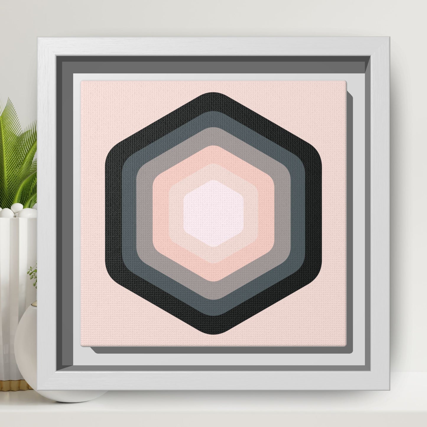 Modern Framed Geometric Canvas Art | Bold Color Meets Clean Framing