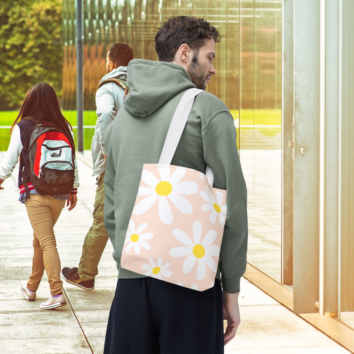 Blush Daisy Tote Bag – 3 sizes | Soft, Sweet, and Ready to Bloom