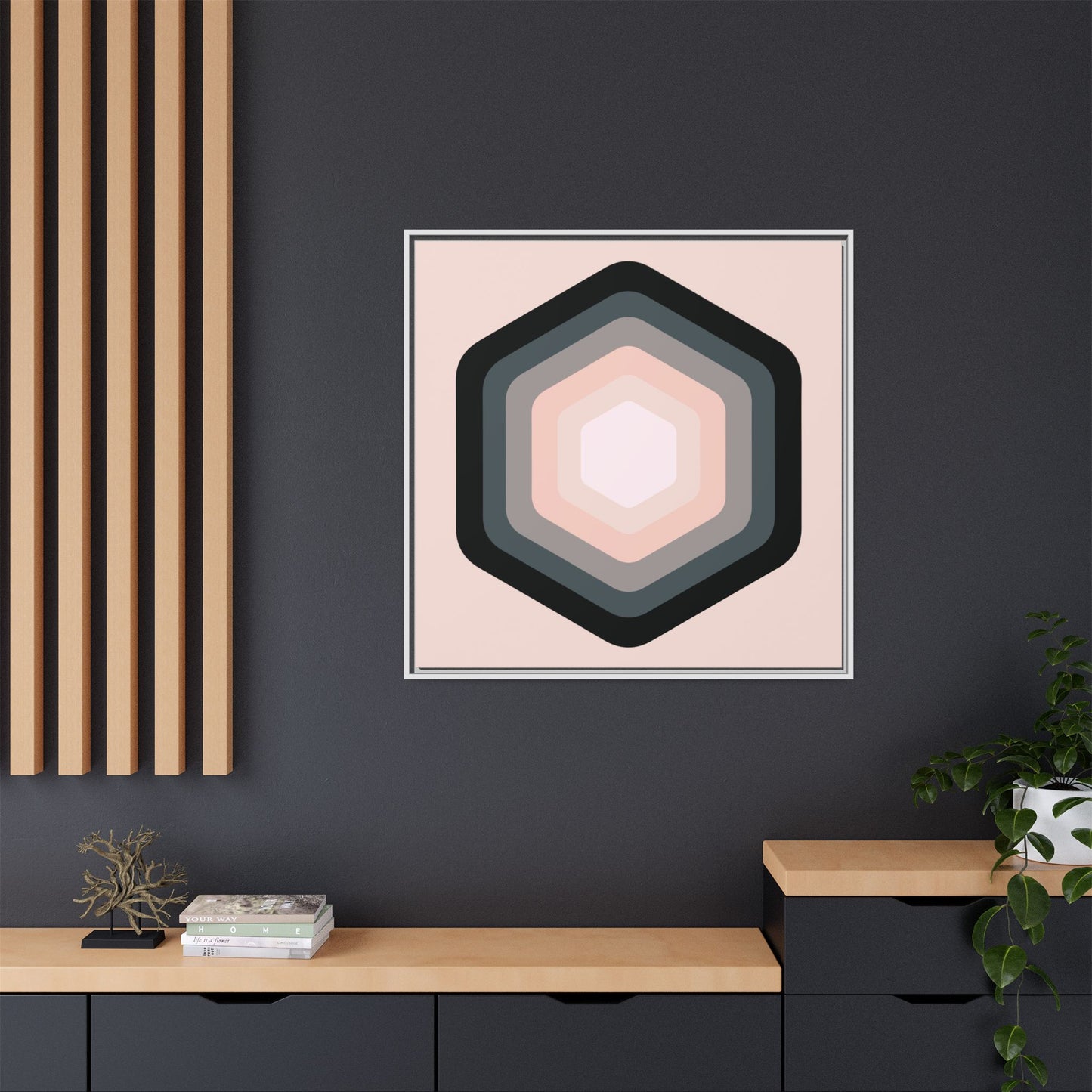 Modern Framed Geometric Canvas Art | Bold Color Meets Clean Framing