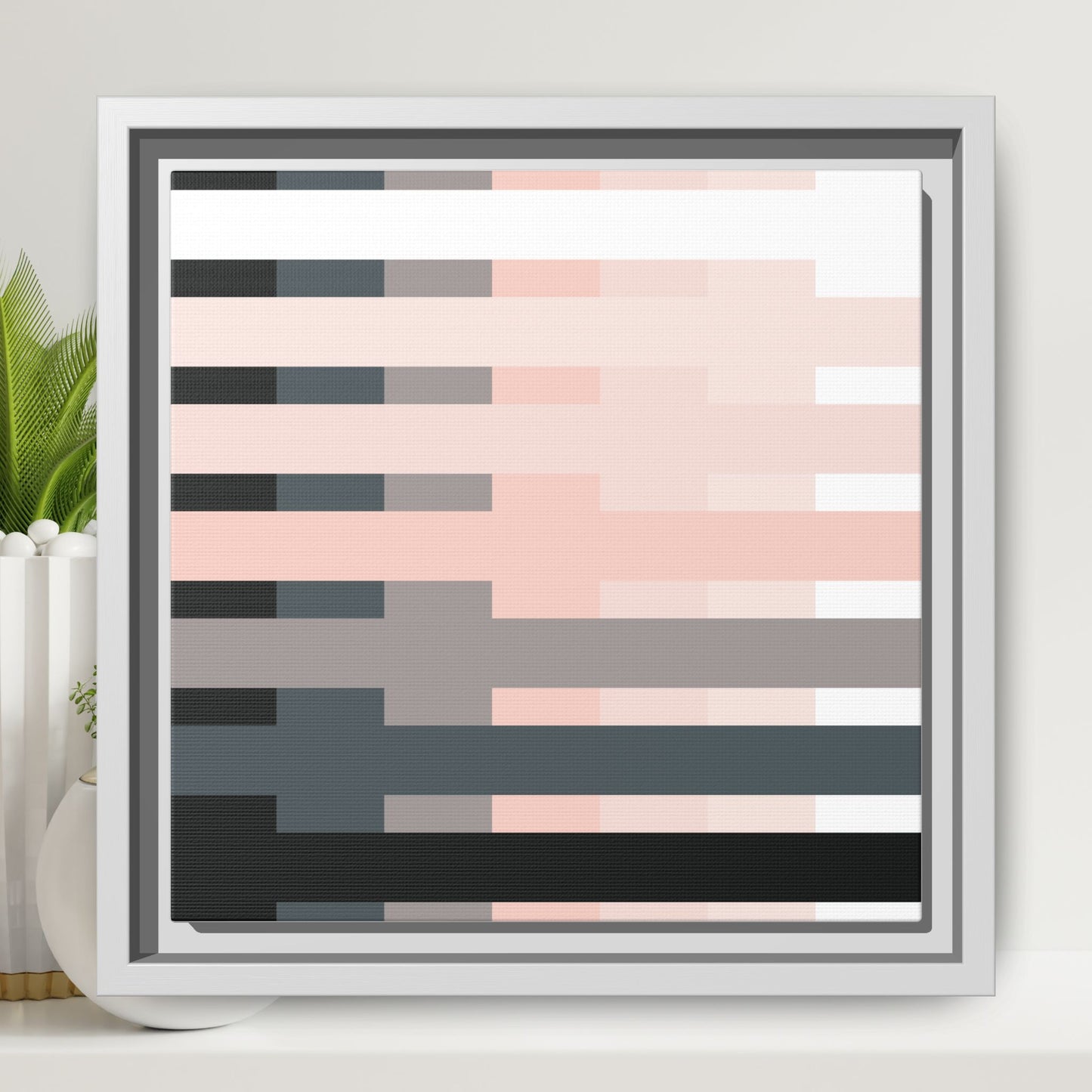 Modern Framed Geometric Canvas Art | Bold Color Meets Clean Framing