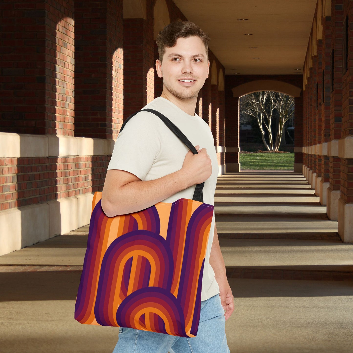 Geometric Art Tote Bag – 3 sizes | Bold lines. Vivid color