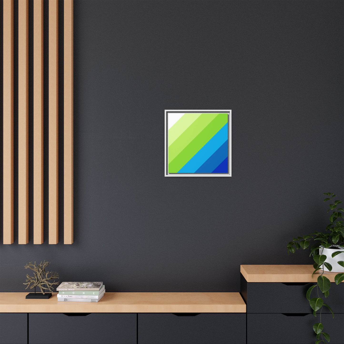 Modern Framed Geometric Canvas Art | Bold Color Meets Clean Framing