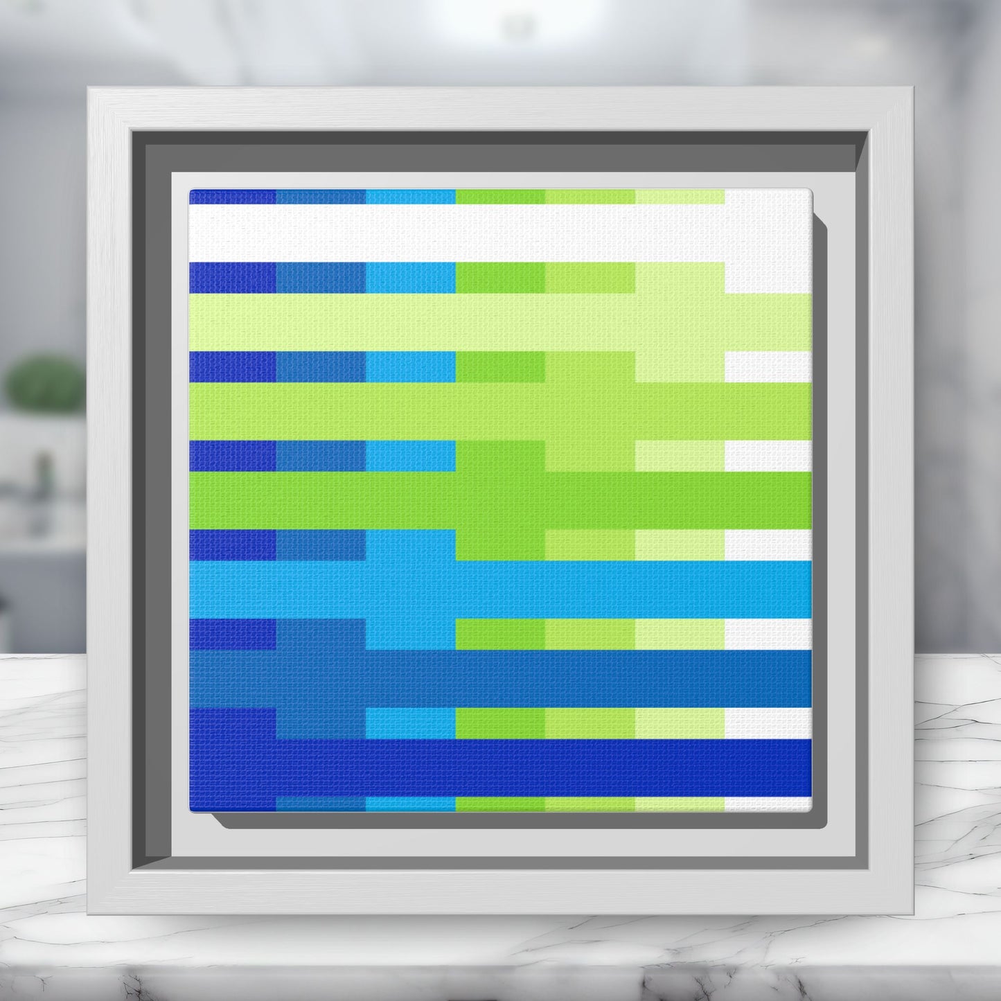 Modern Framed Geometric Canvas Art | Bold Color Meets Clean Framing