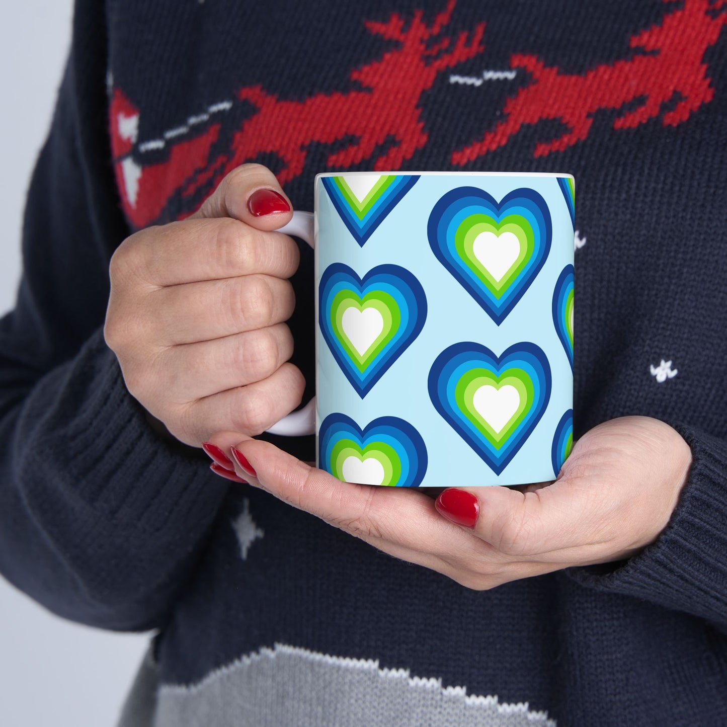 Geo Art Heart Mug – Bold Color, Daily Joy