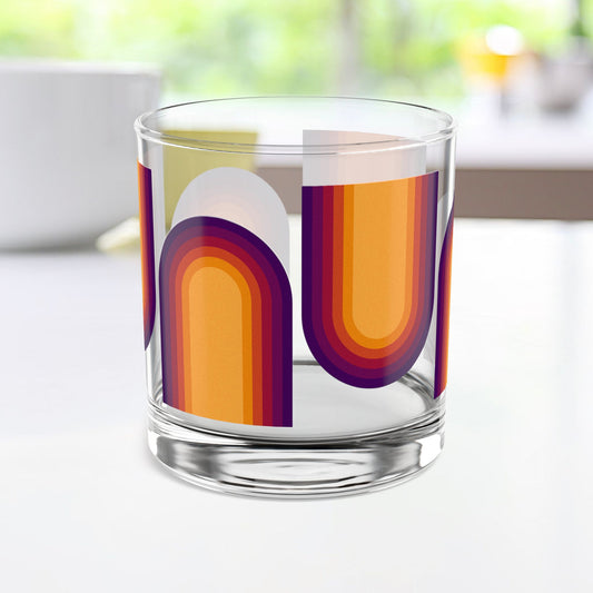 Vibrant Modern Retro Rocks Glass – 10oz