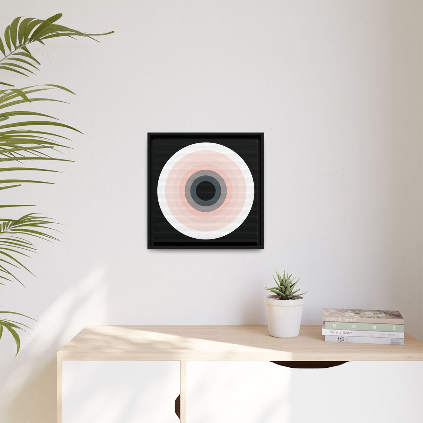 Modern Framed Geometric Canvas Art | Bold Color Meets Clean Framing