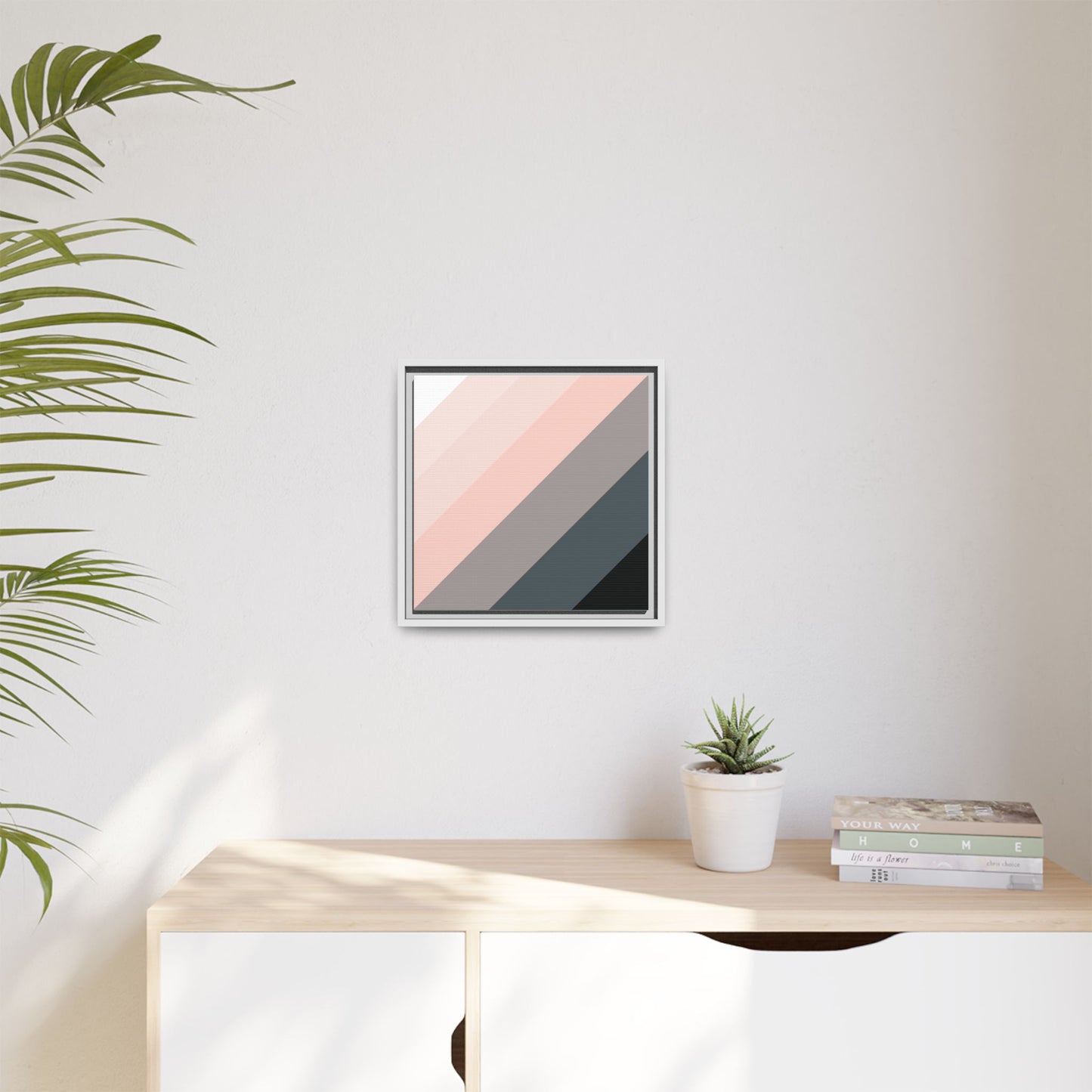 Modern Framed Geometric Canvas Art | Bold Color Meets Clean Framing