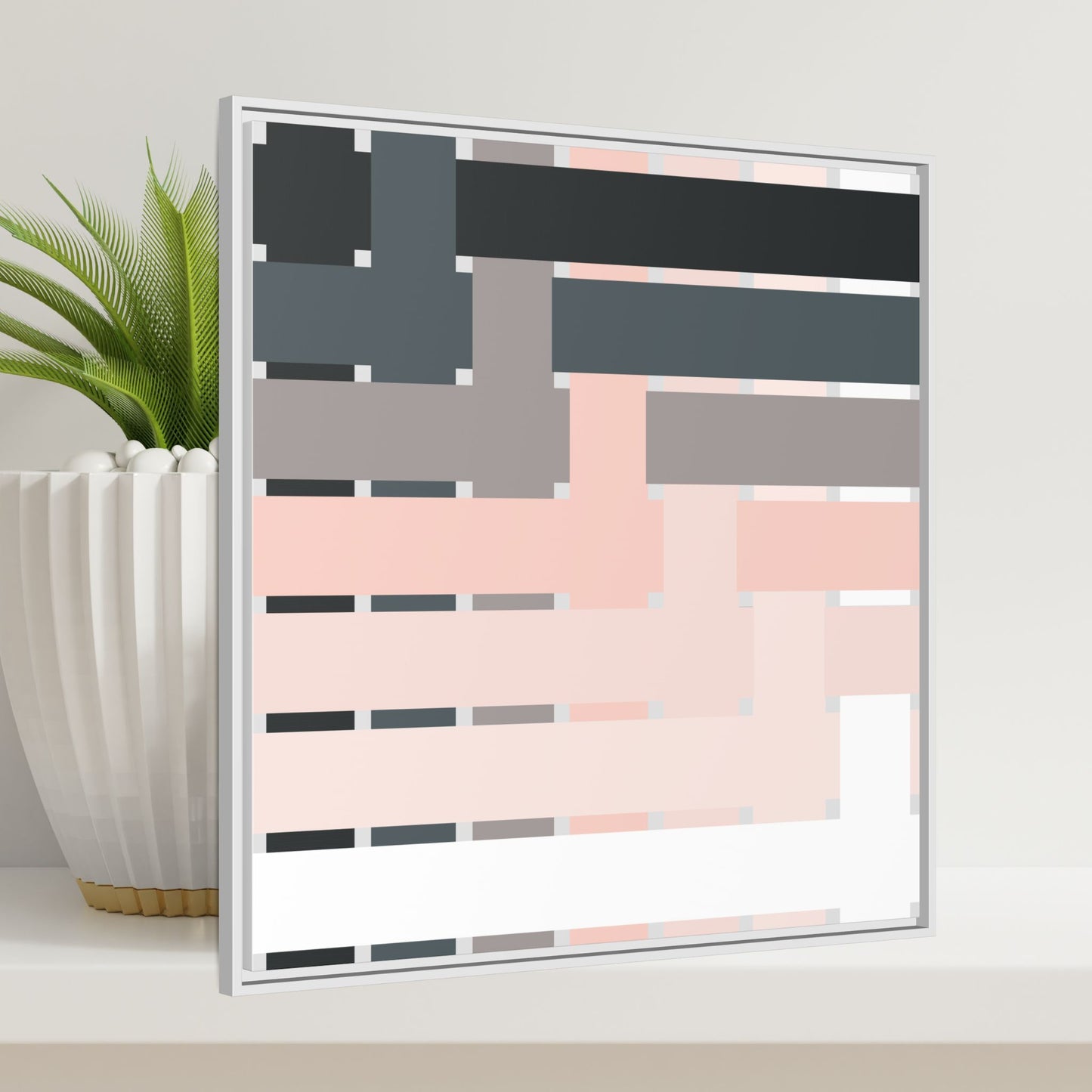 Modern Framed Geometric Canvas Art | Bold Color Meets Clean Framing