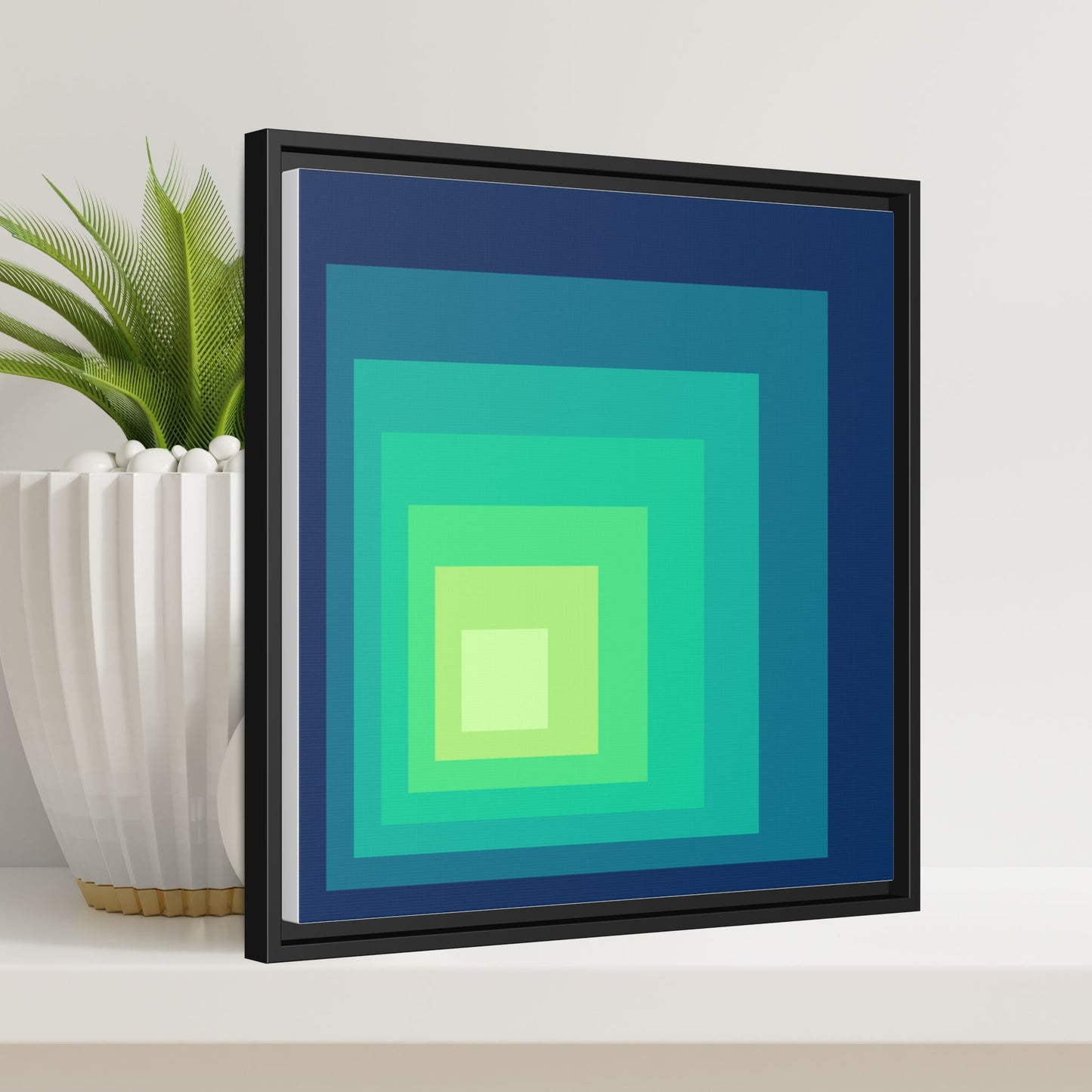 Modern Framed Geometric Canvas Art | Bold Color Meets Clean Framing