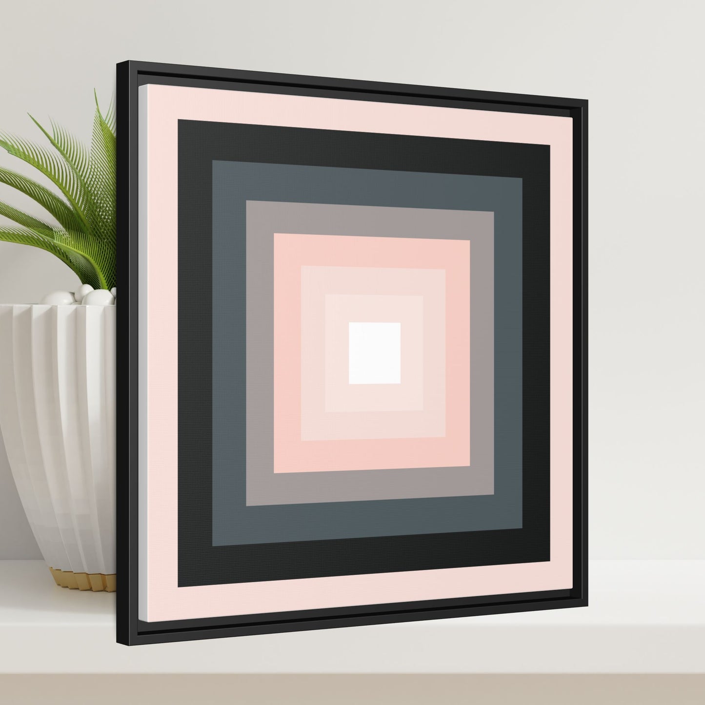 Modern Framed Geometric Canvas Art | Bold Color Meets Clean Framing