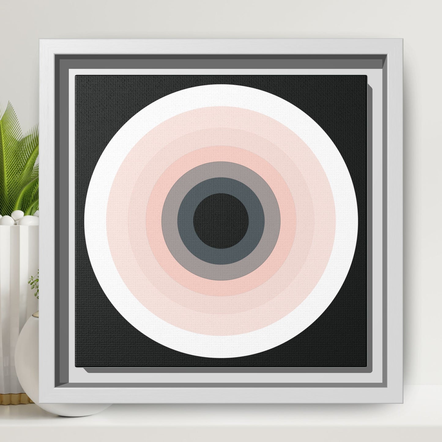 Modern Framed Geometric Canvas Art | Bold Color Meets Clean Framing
