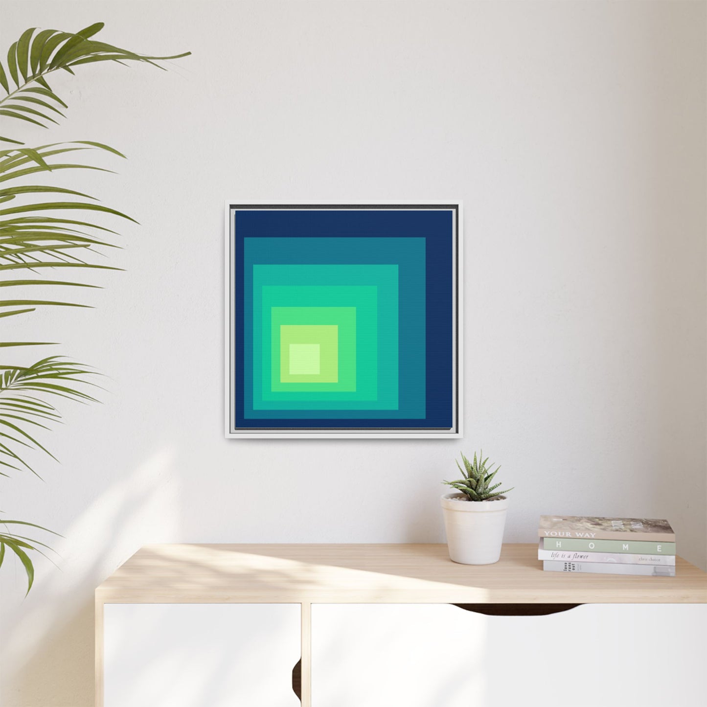 Modern Framed Geometric Canvas Art | Bold Color Meets Clean Framing