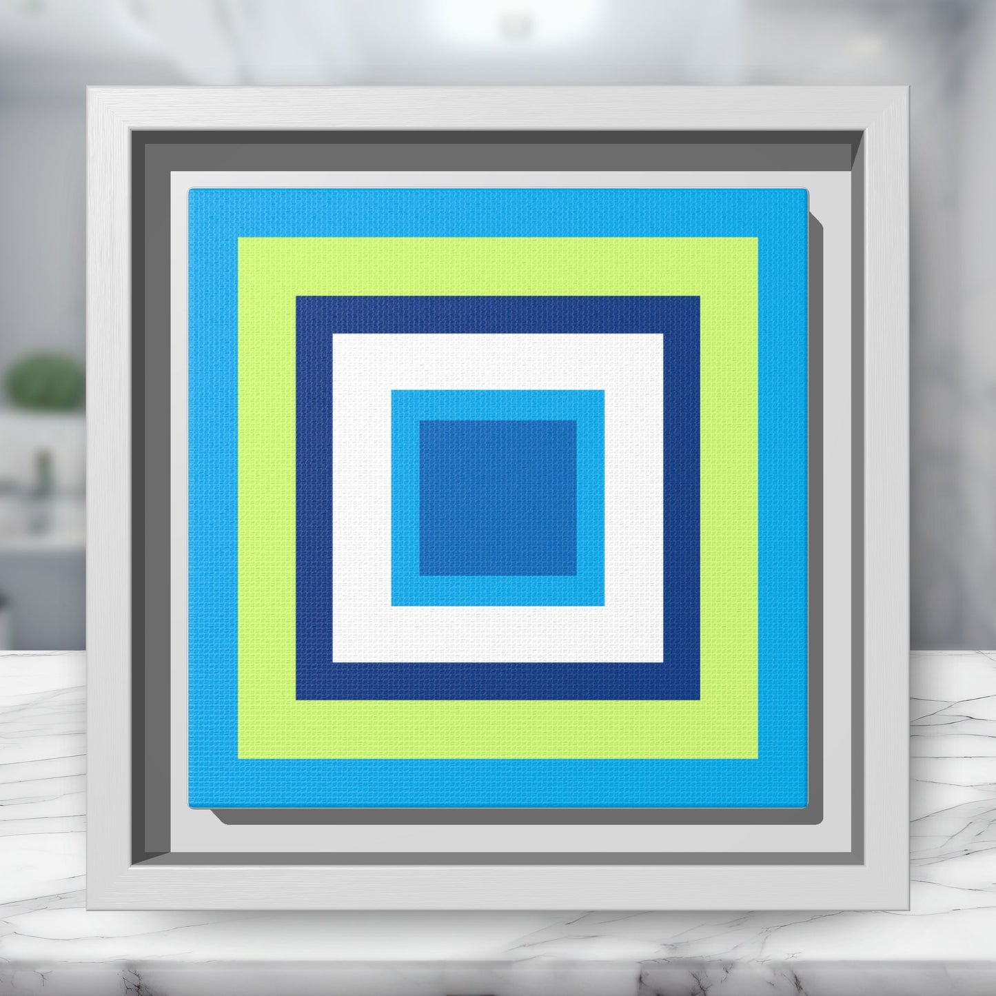 Modern Framed Geometric Canvas Art | Bold Color Meets Clean Framing