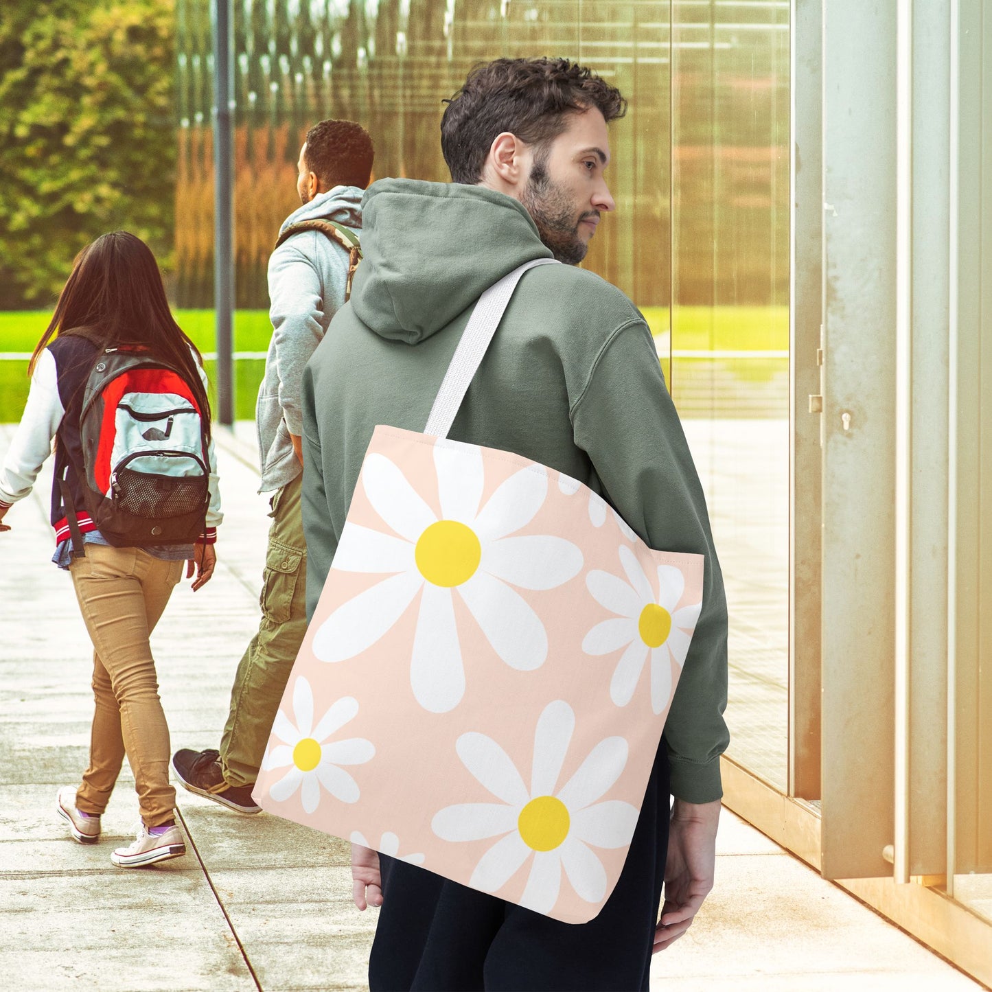 Blush Daisy Tote Bag – 3 sizes | Soft, Sweet, and Ready to Bloom