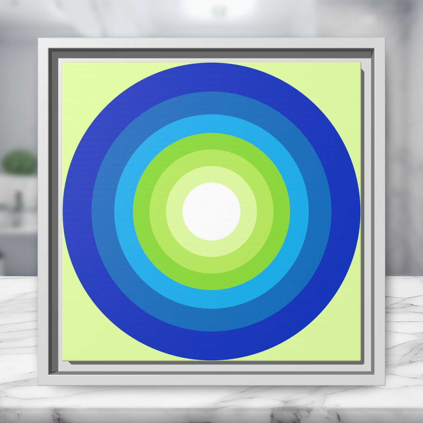Modern Framed Geometric Canvas Art | Bold Color Meets Clean Framing