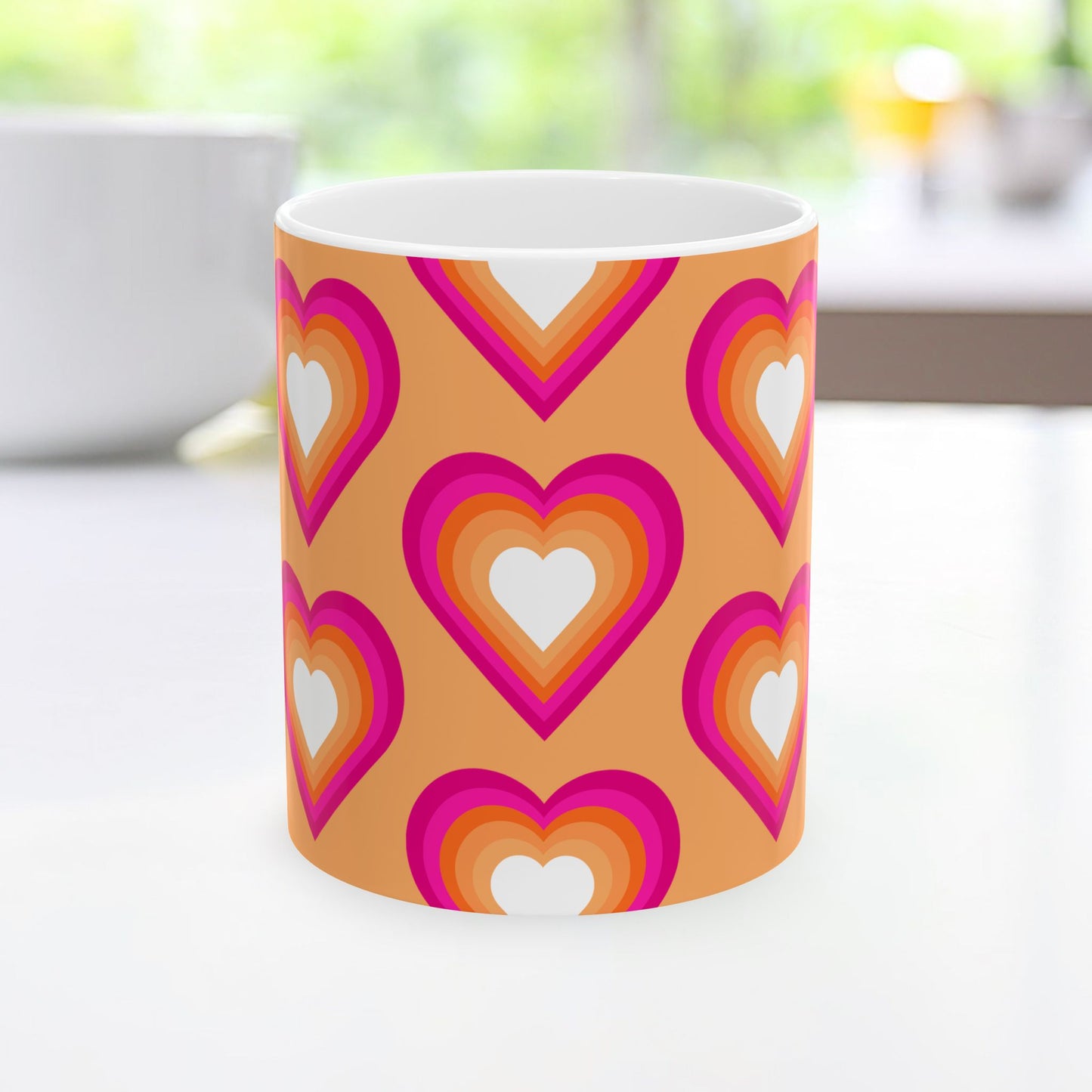 Geo Art Heart Mug – Bold Color, Daily Joy