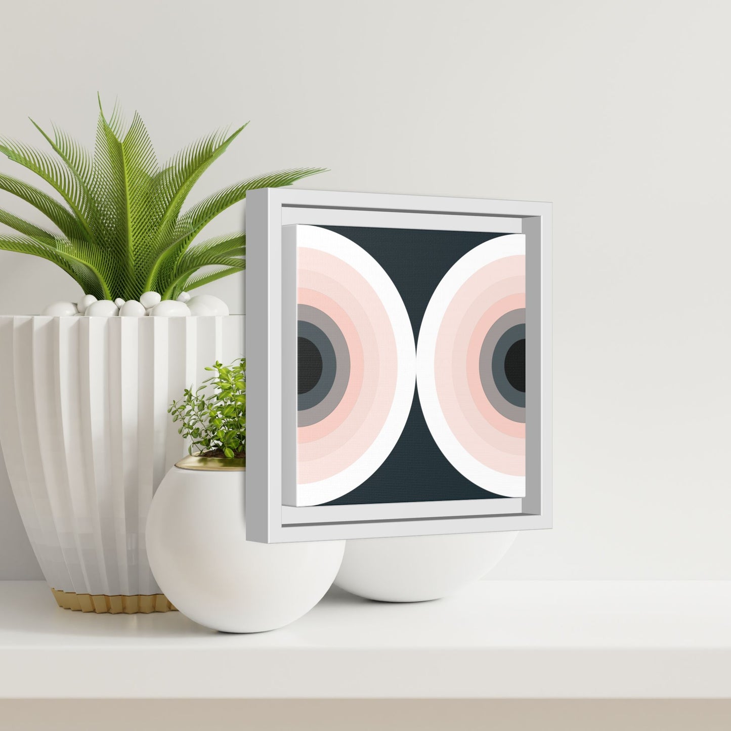 Modern Framed Geometric Canvas Art | Bold Color Meets Clean Framing