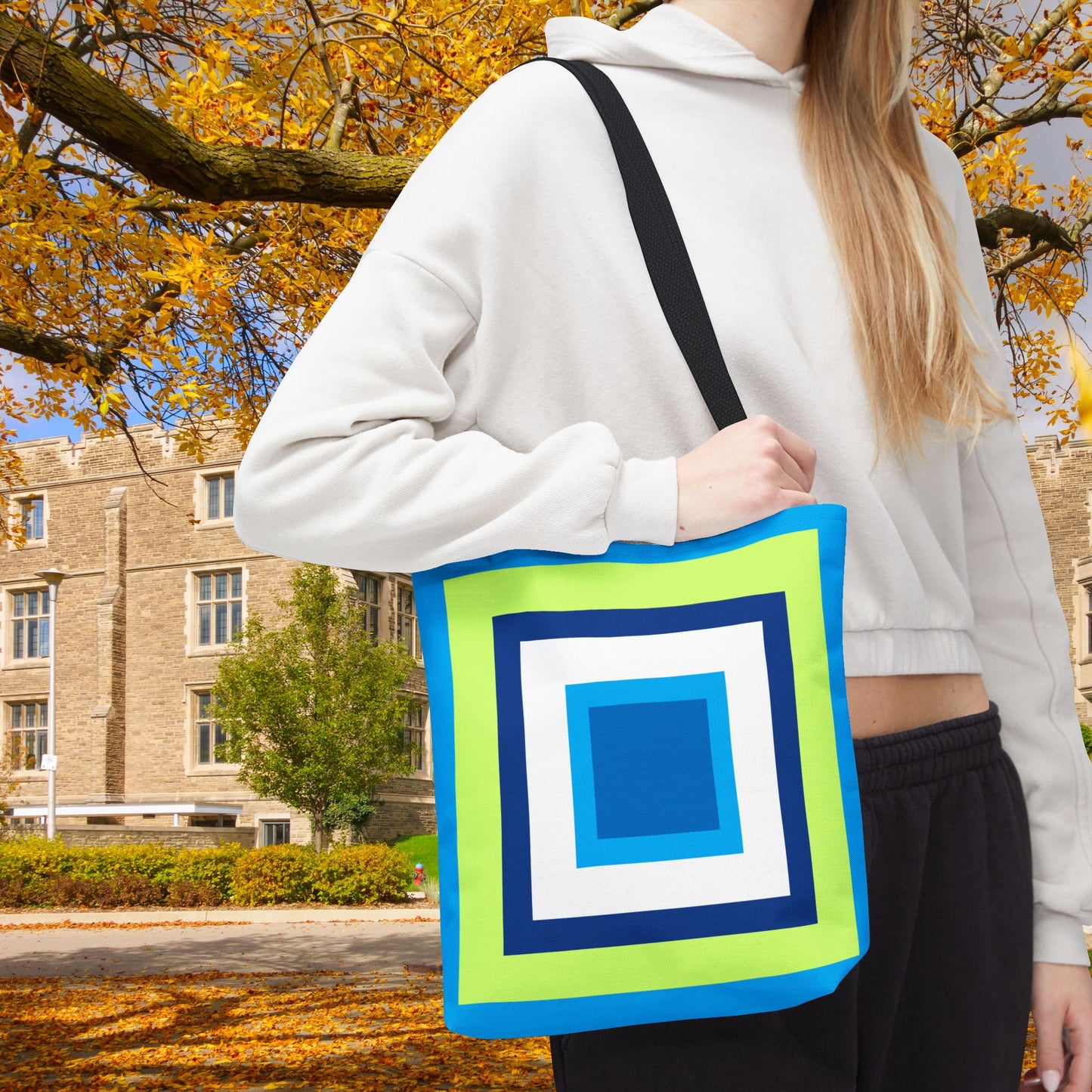 Geometric Art XII Tote Bag – 3 sizes | Bold lines. Vivid color. Retro with a modern twist.