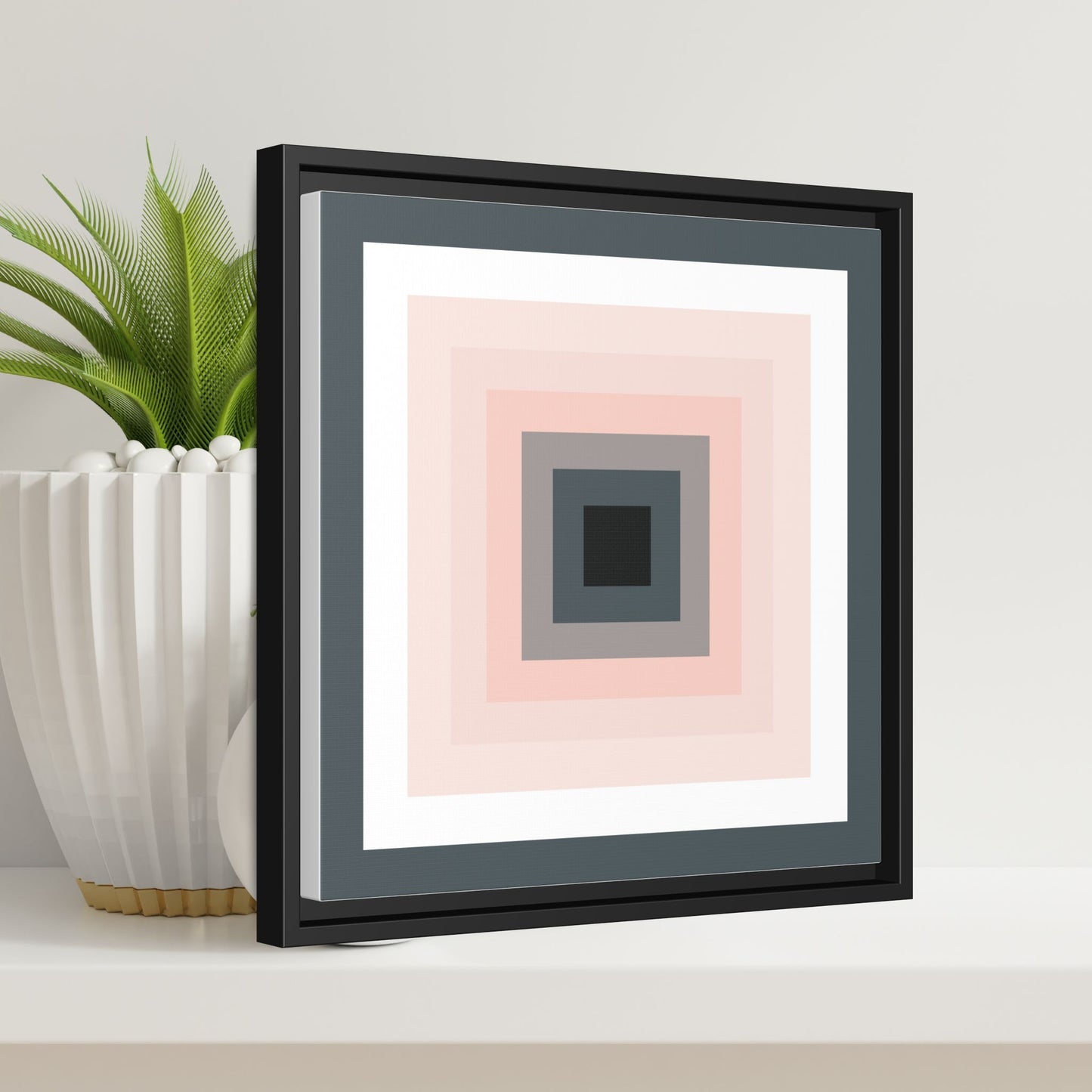Modern Framed Geometric Canvas Art | Bold Color Meets Clean Framing