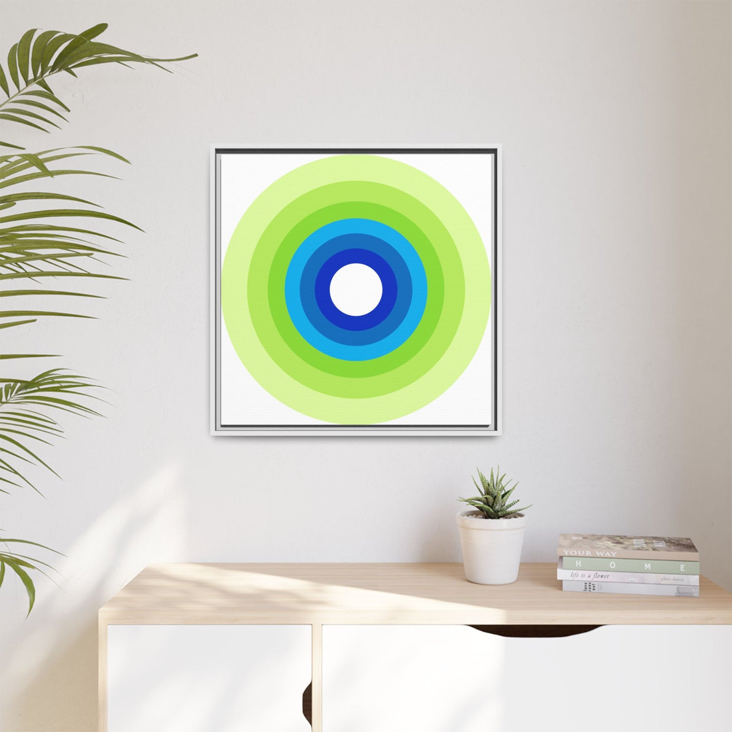 Modern Framed Geometric Canvas Art | Bold Color Meets Clean Framing