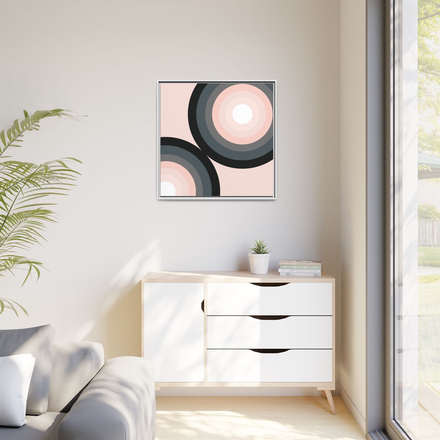 Modern Framed Geometric Canvas Art | Bold Color Meets Clean Framing