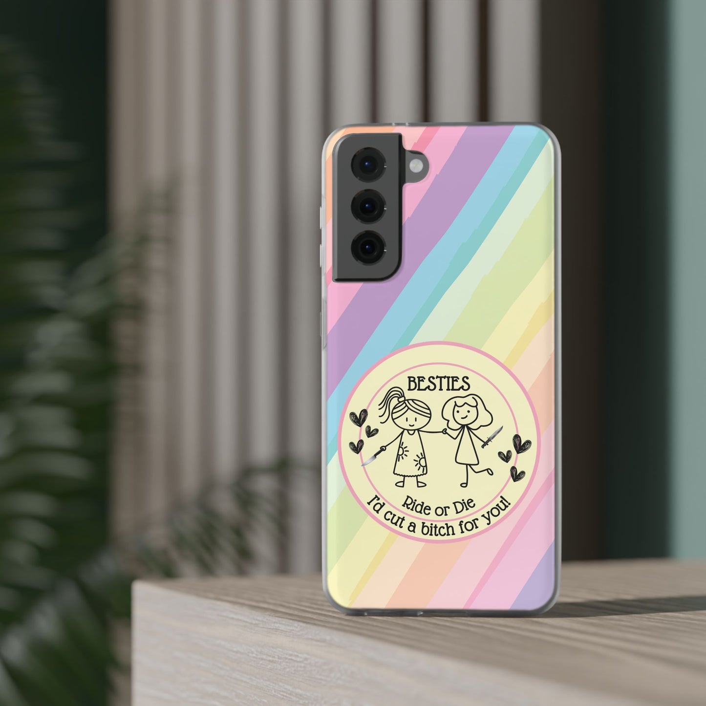Phone Cases - Pastels Besties Ride or Die | "I'd Cut a Bitch for You"