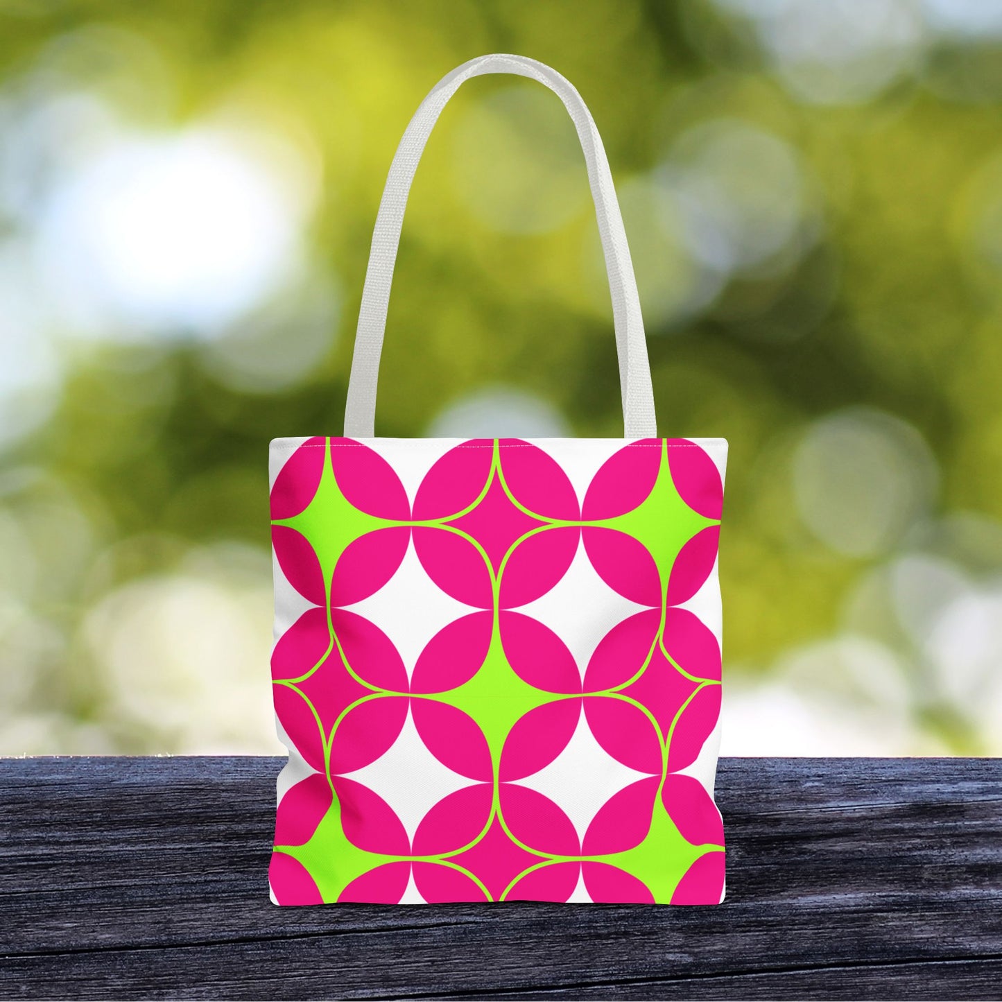 Geometric Art Tote Bag – 3 sizes | Bold lines. Vivid color. Retro with a modern twist.