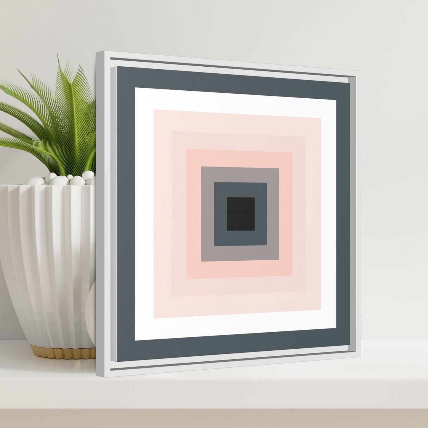 Modern Framed Geometric Canvas Art | Bold Color Meets Clean Framing