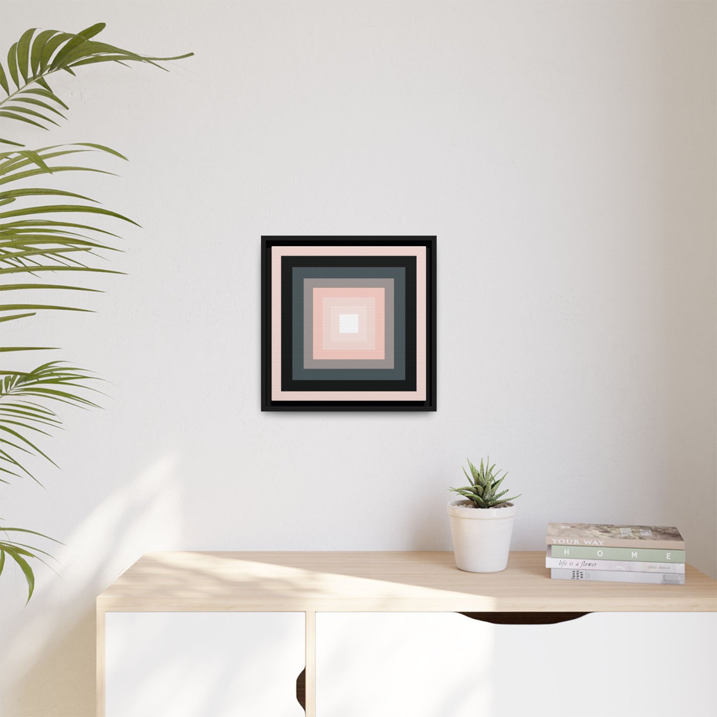 Modern Framed Geometric Canvas Art | Bold Color Meets Clean Framing