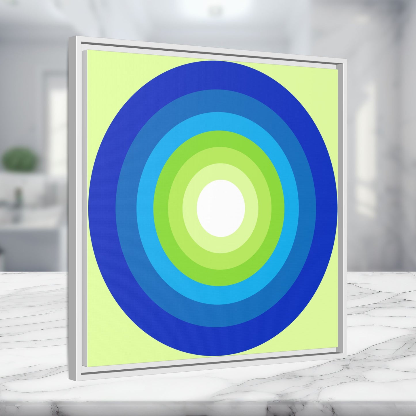 Modern Framed Geometric Canvas Art | Bold Color Meets Clean Framing