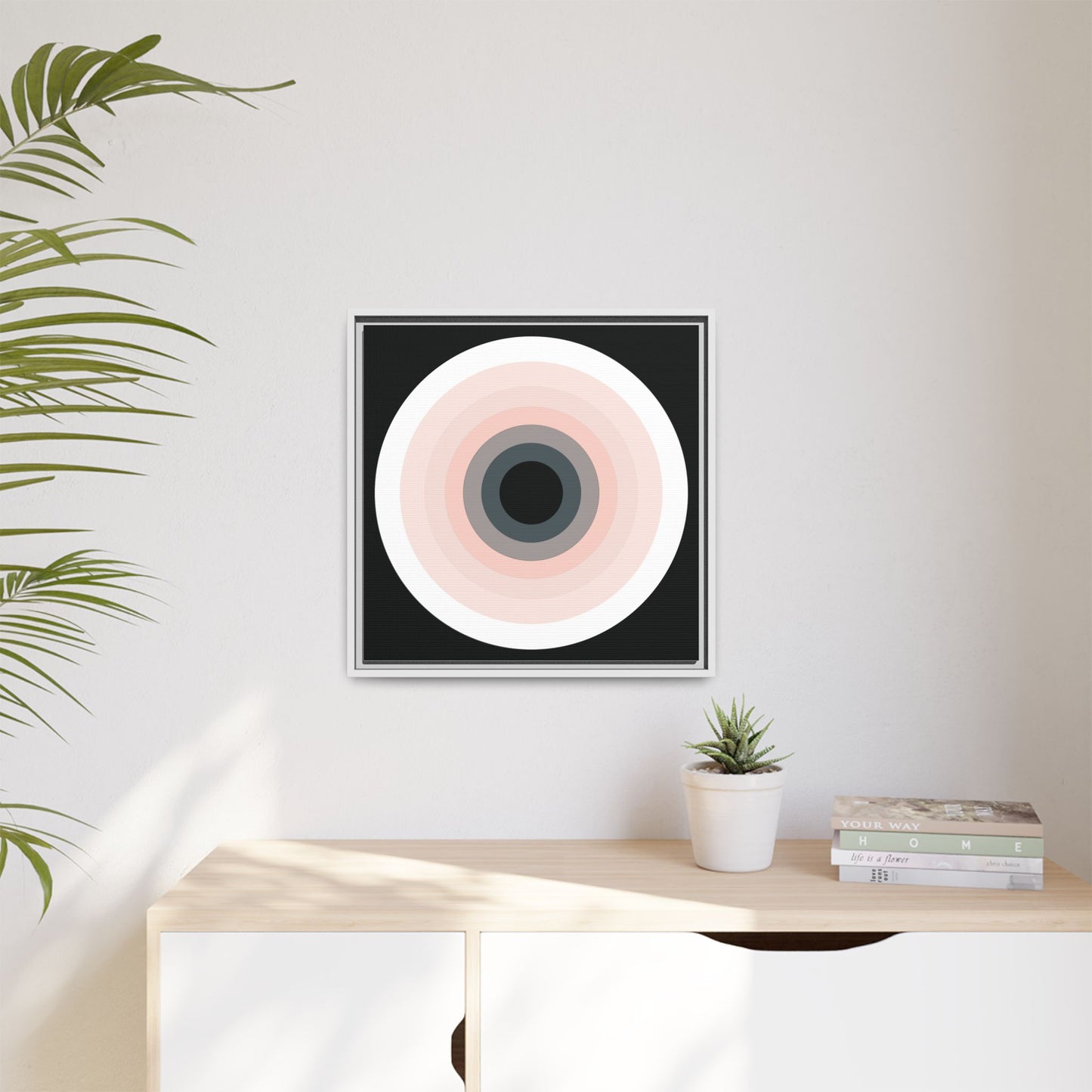 Modern Framed Geometric Canvas Art | Bold Color Meets Clean Framing