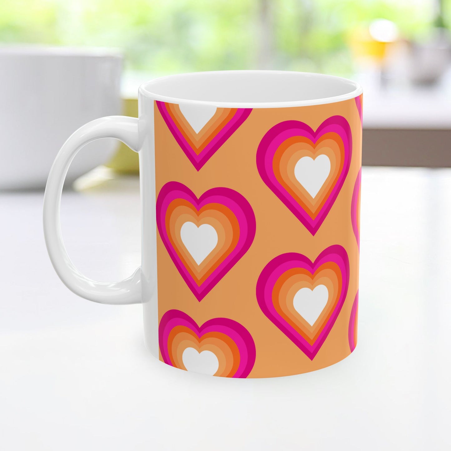 Geo Art Heart Mug – Bold Color, Daily Joy