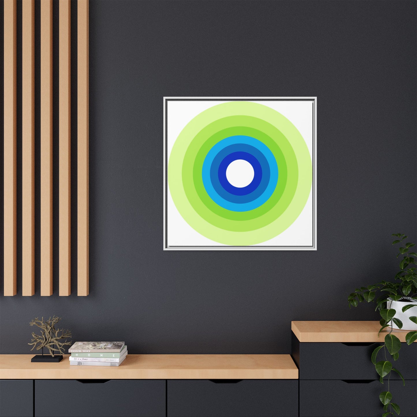 Modern Framed Geometric Canvas Art | Bold Color Meets Clean Framing