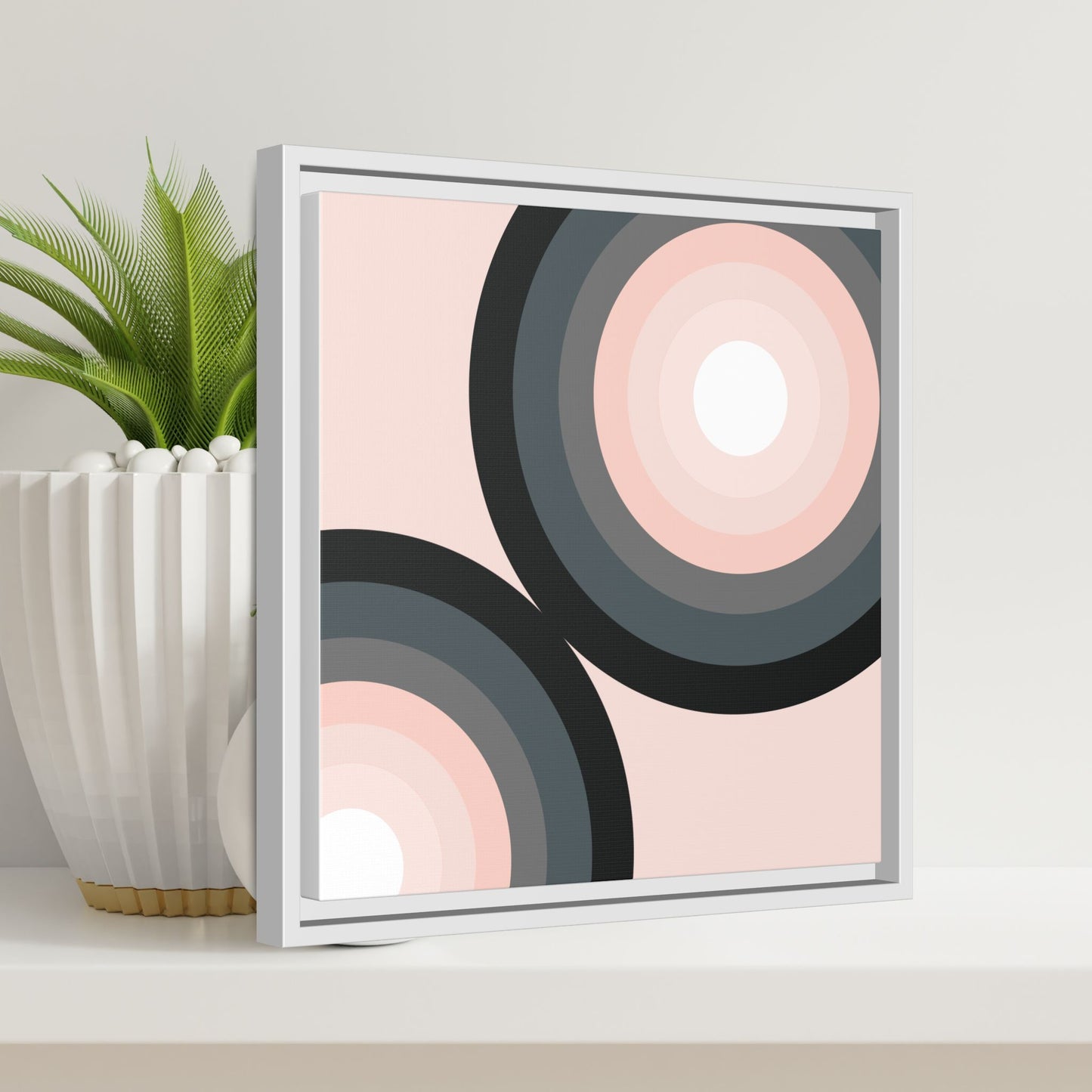 Modern Framed Geometric Canvas Art | Bold Color Meets Clean Framing