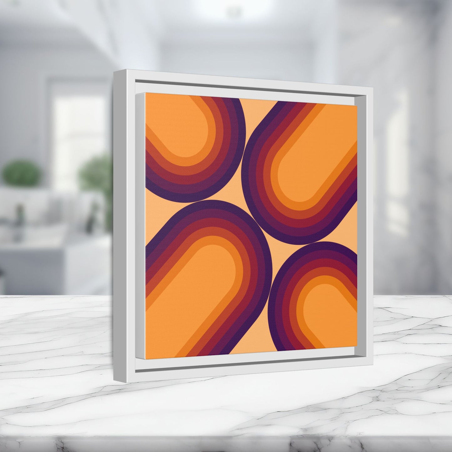 Modern Framed Geometric Canvas Art | Bold Color Meets Clean Framing