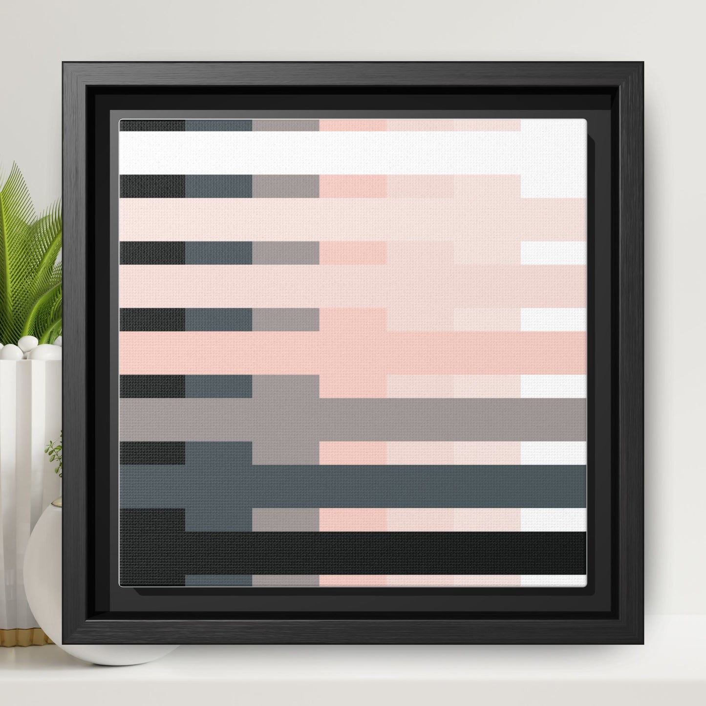 Modern Framed Geometric Canvas Art | Bold Color Meets Clean Framing