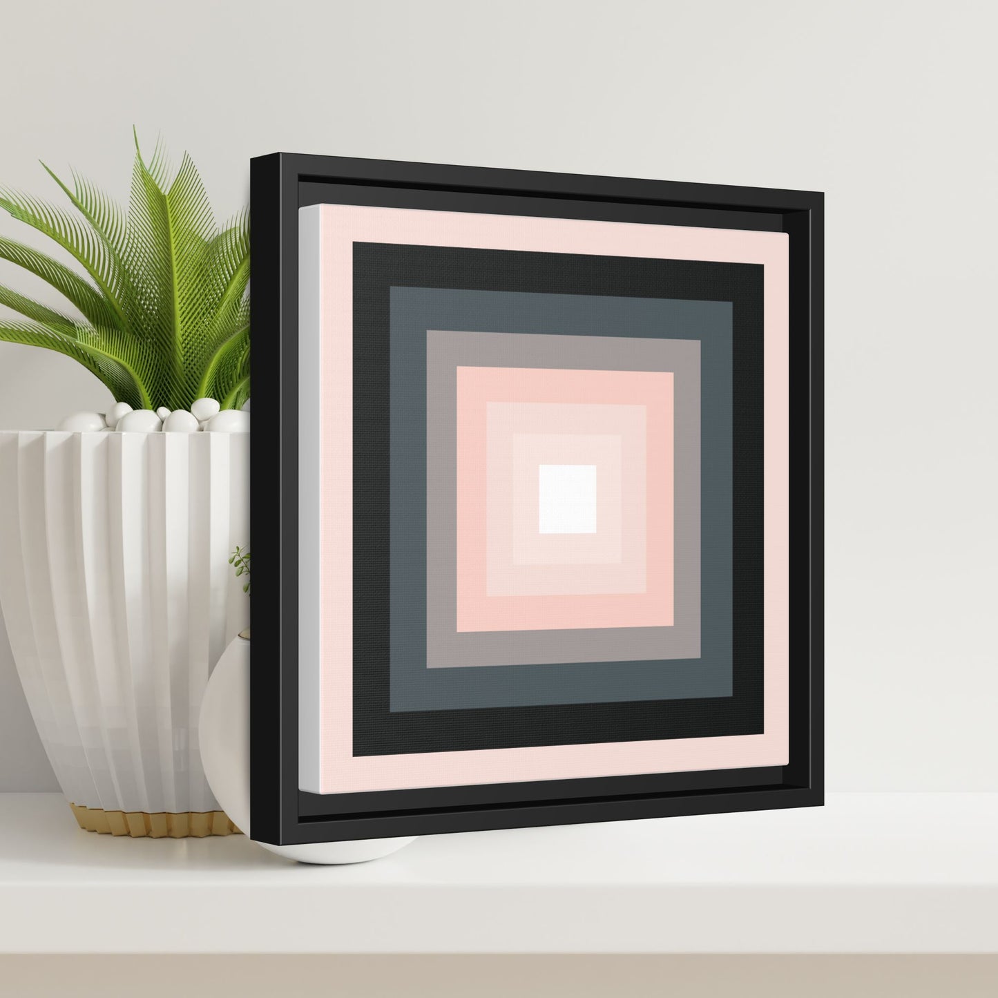 Modern Framed Geometric Canvas Art | Bold Color Meets Clean Framing