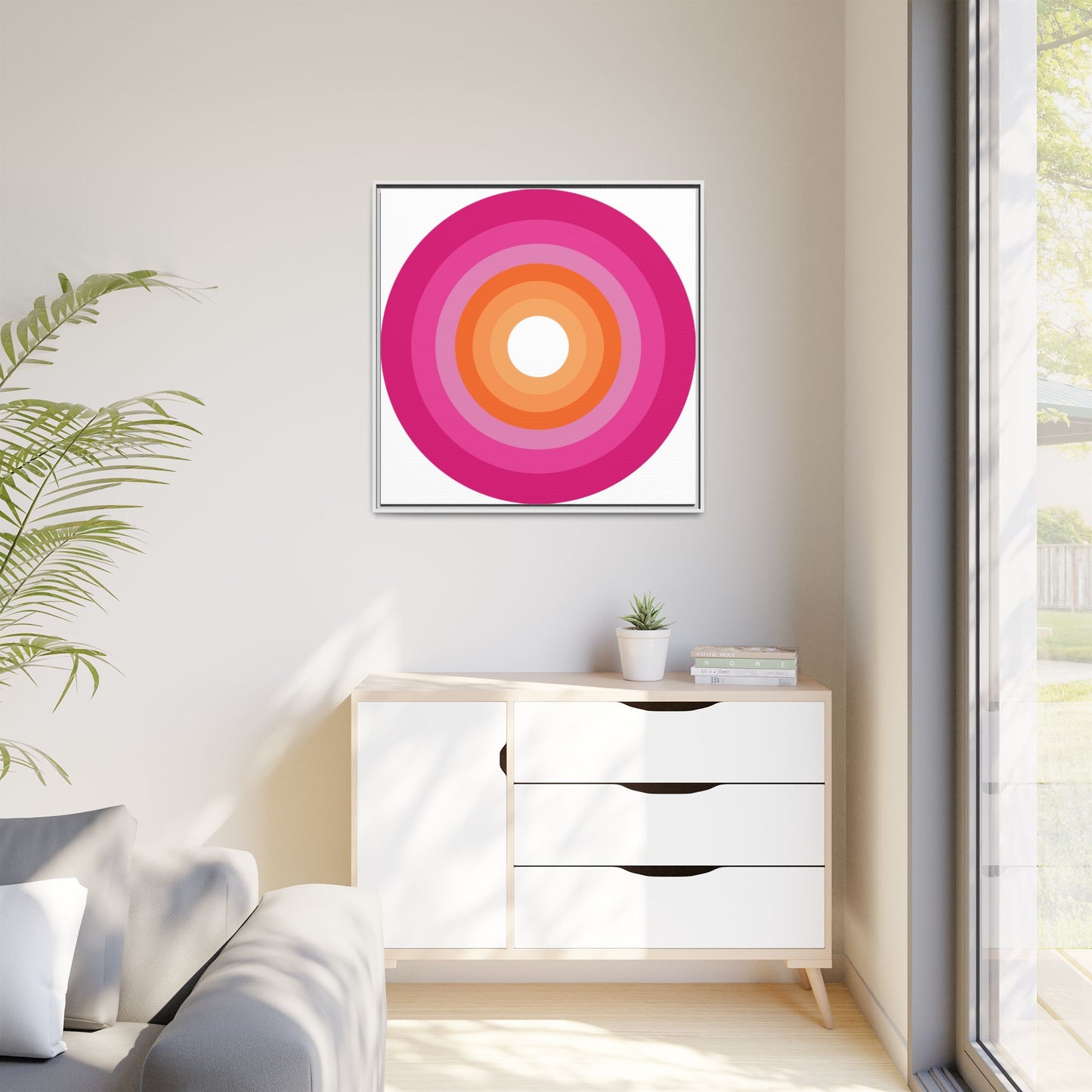 Modern Framed Geometric Canvas Art | Bold Color Meets Clean Framing