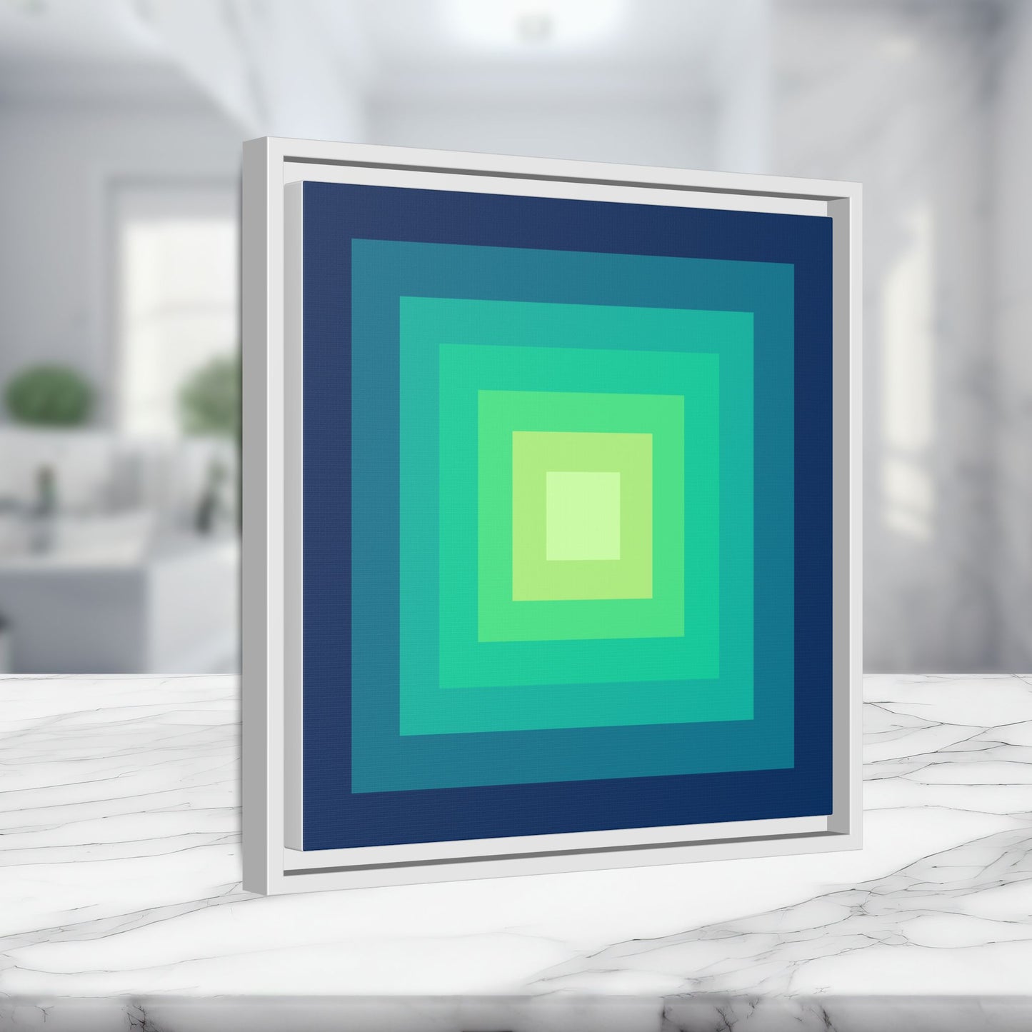 Modern Framed Geometric Canvas Art | Bold Color Meets Clean Framing
