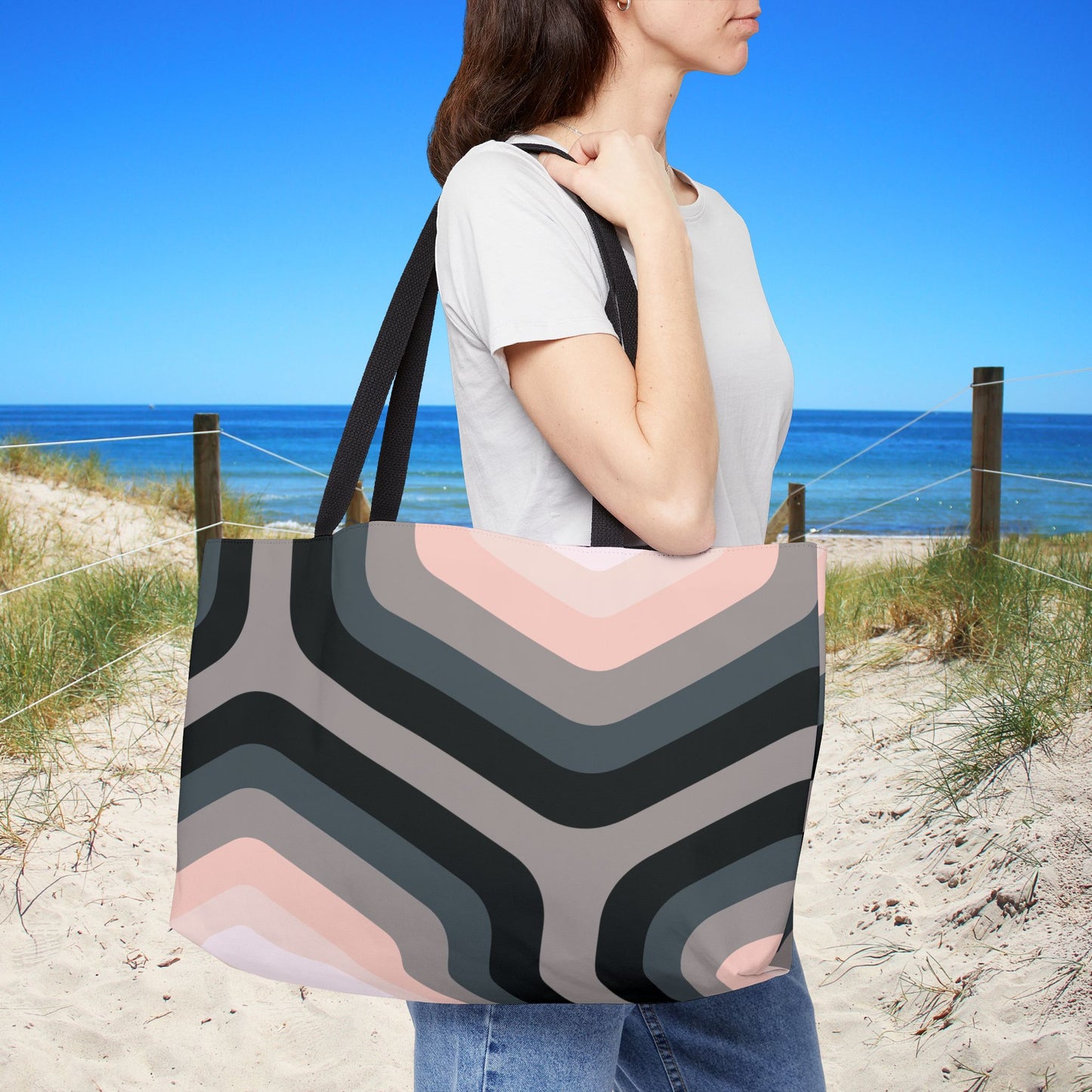 Geo Art XL Tote — XL Tote Bag | Carry-All | Bold Design. Spacious Style. Retro-Boho Vibes.