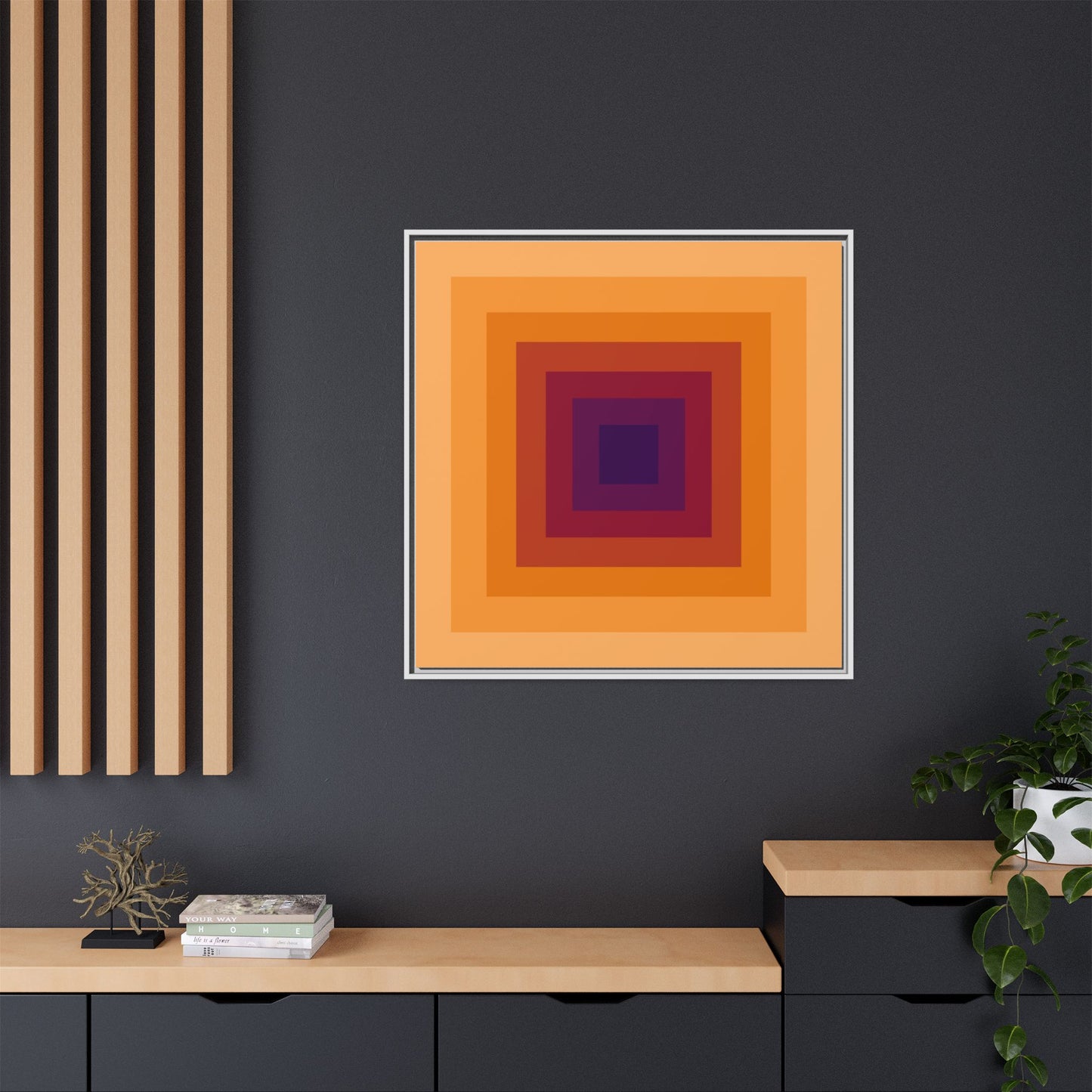 Modern Framed Geometric Canvas Art | Bold Color Meets Clean Framing